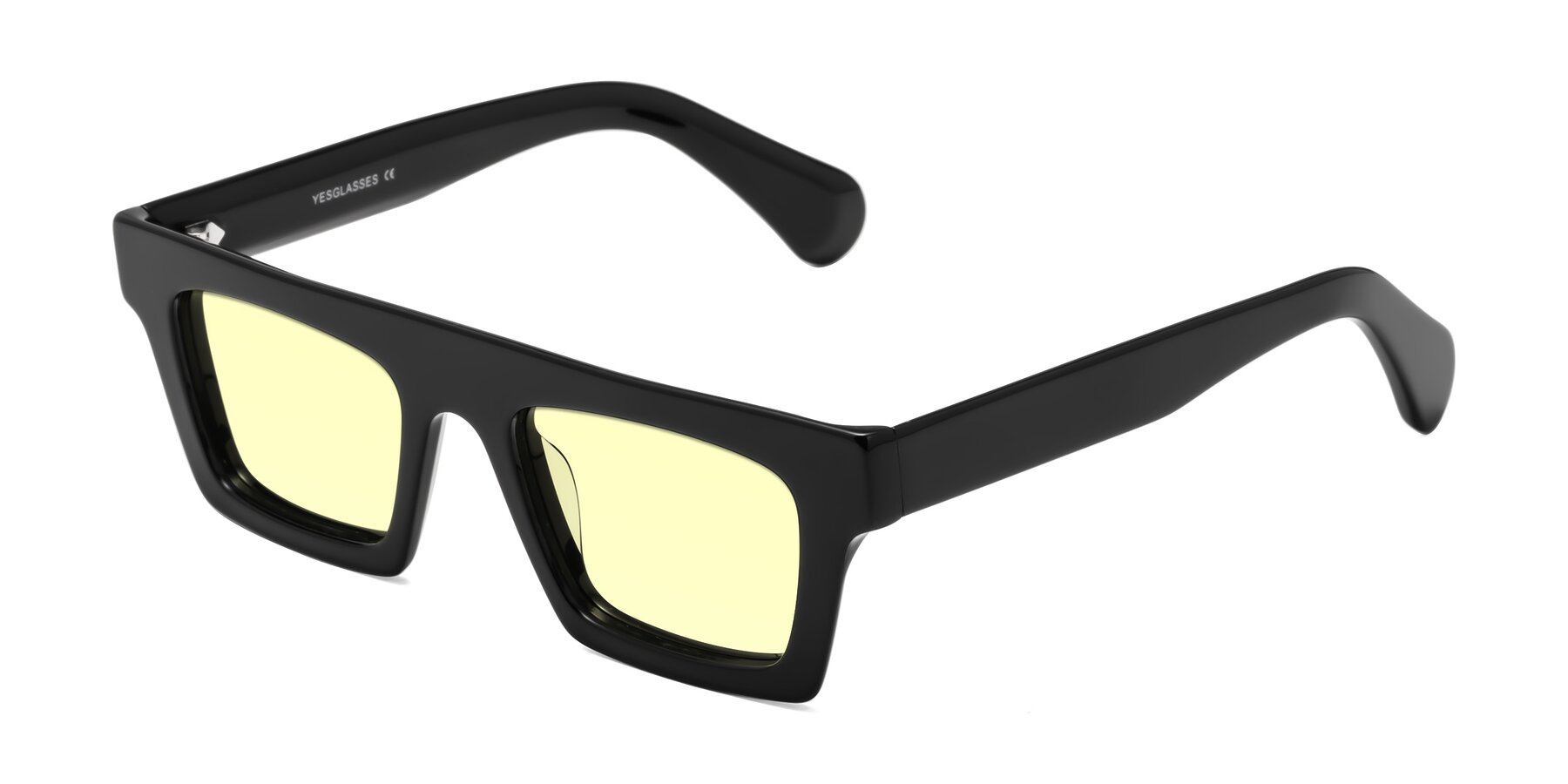 Angle of Senda in Black with Light Yellow Tinted Lenses