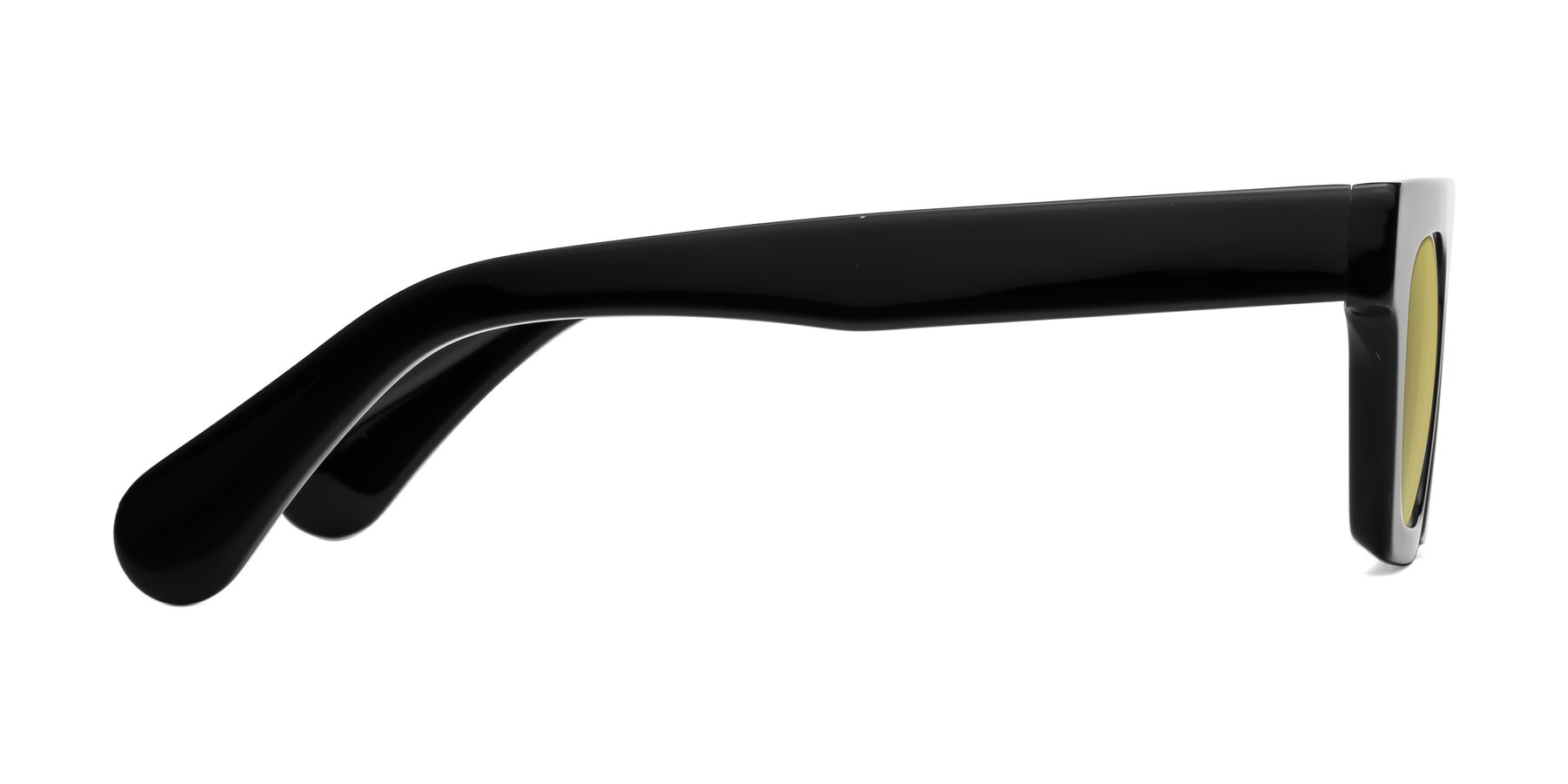 Side of Senda in Black with Medium Champagne Tinted Lenses