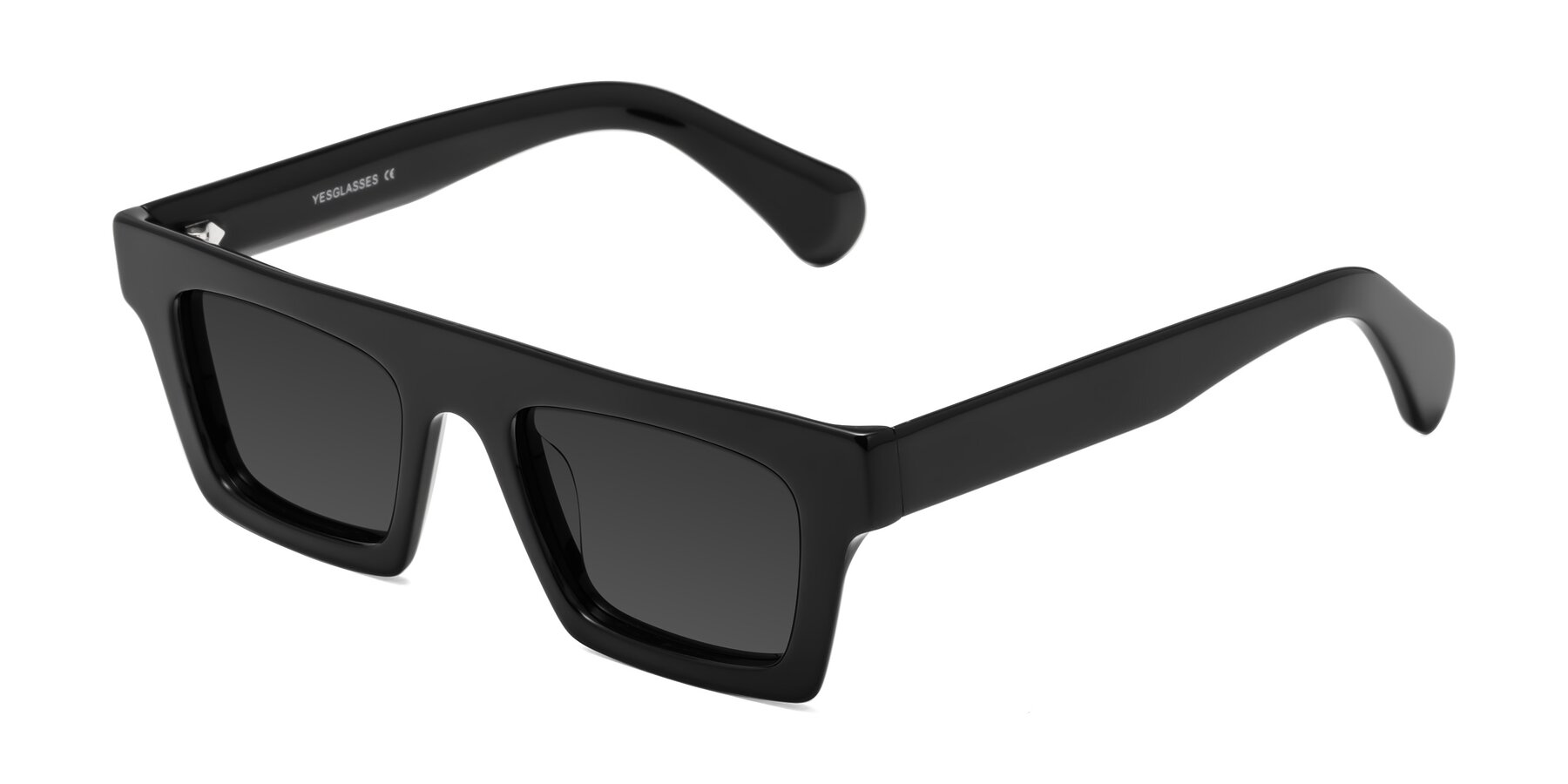Angle of Senda in Black with Gray Tinted Lenses