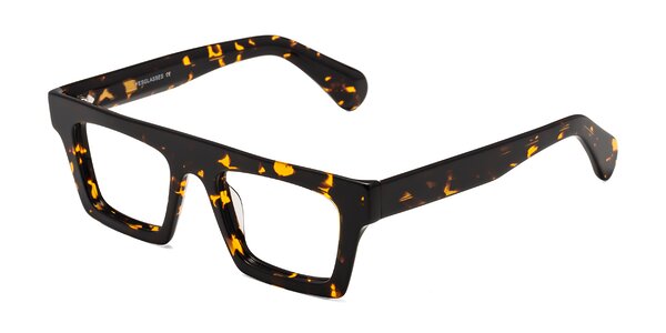 Tortoise Thick Hipster Rectangle Eyeglasses - Senda