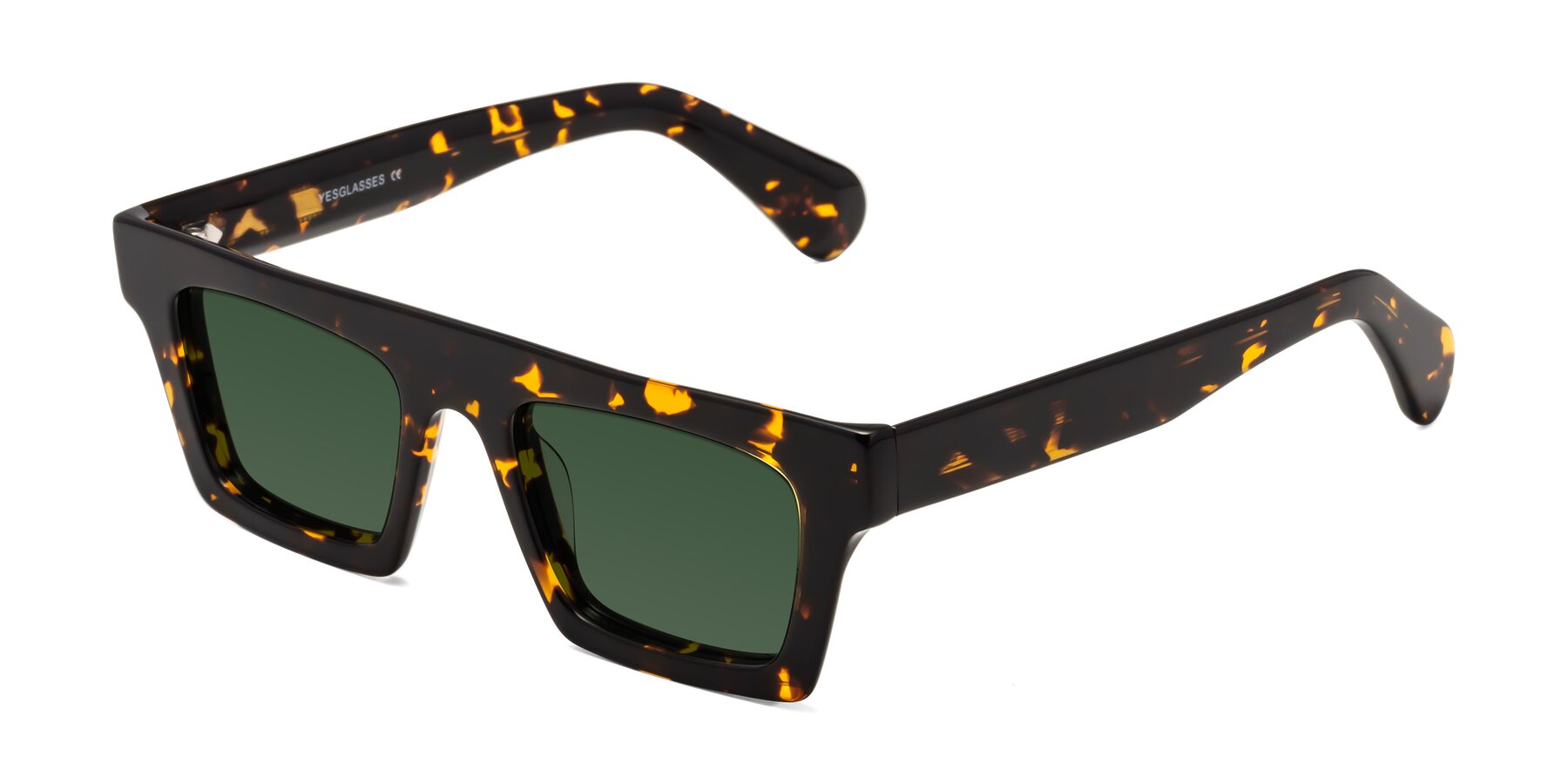 Angle of Senda in Tortoise with Green Tinted Lenses