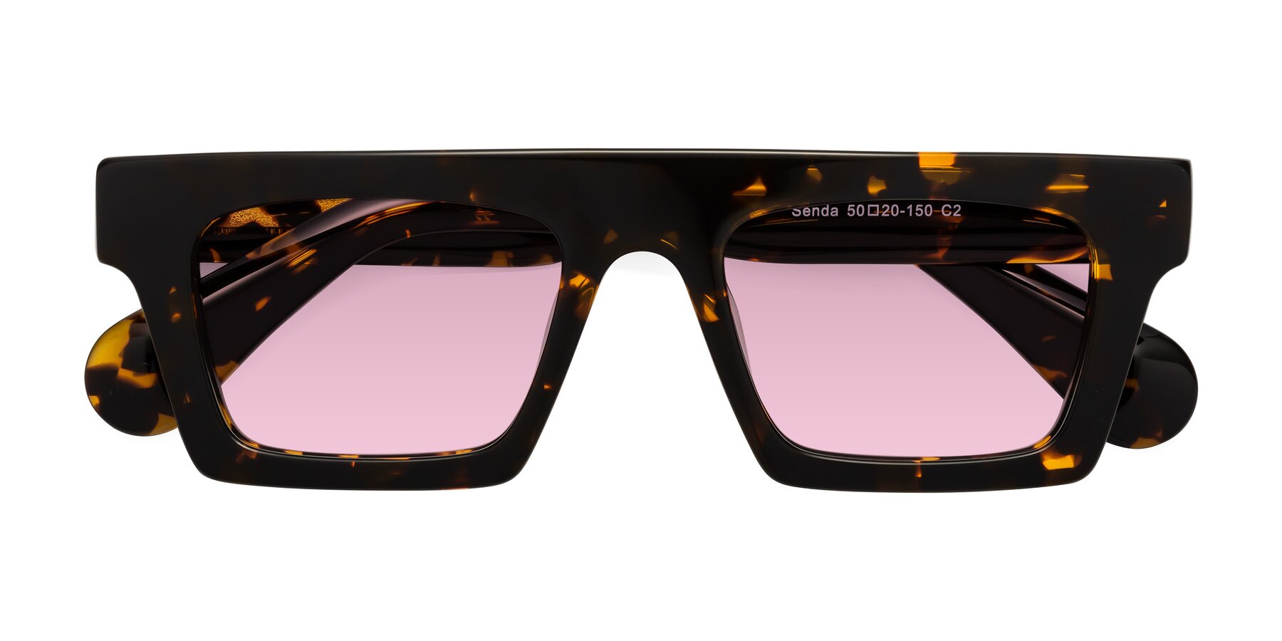 Folded Front of Senda in Tortoise with Light Wine Tinted Lenses