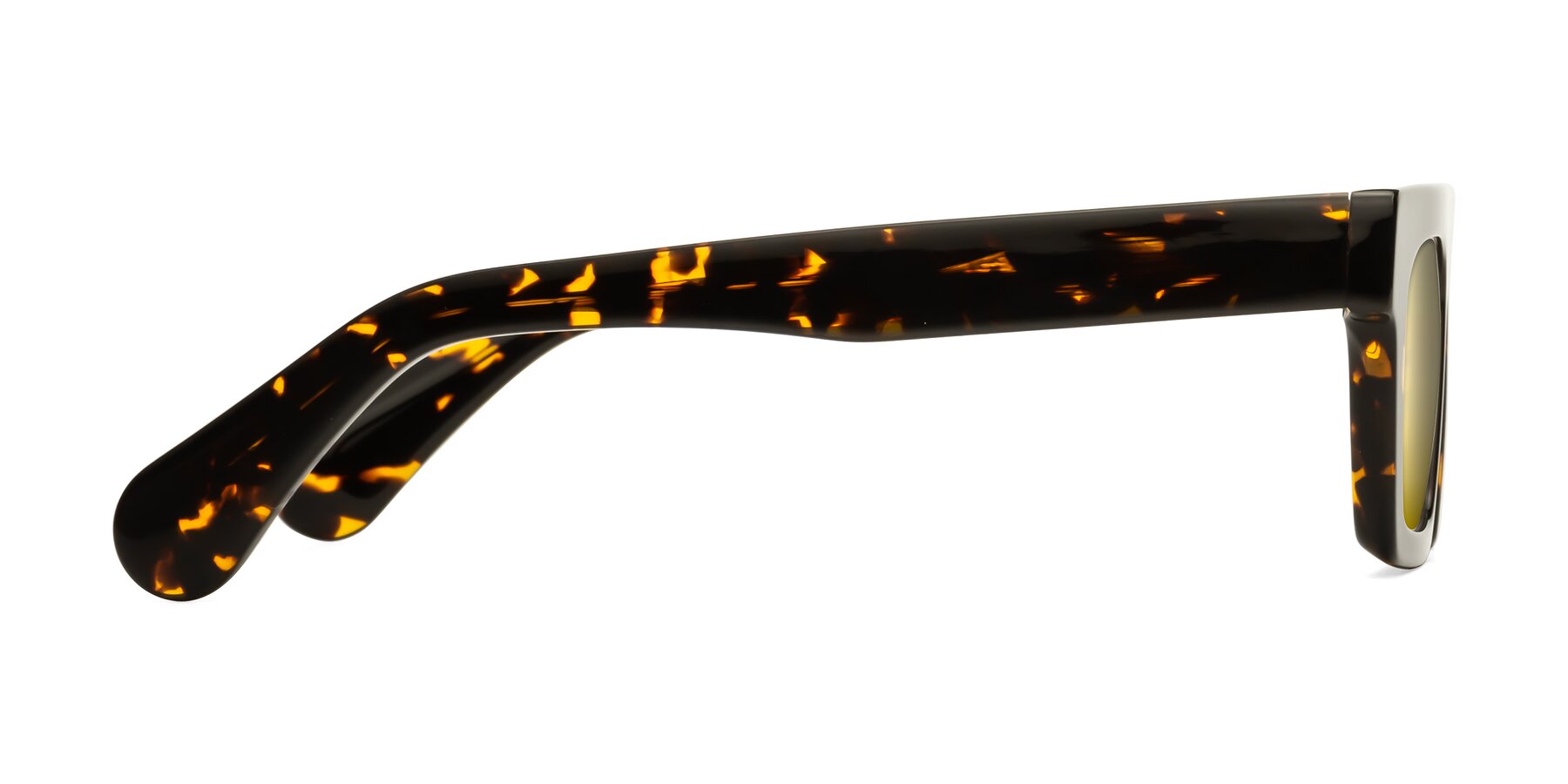 Side of Senda in Tortoise with Gold Mirrored Lenses