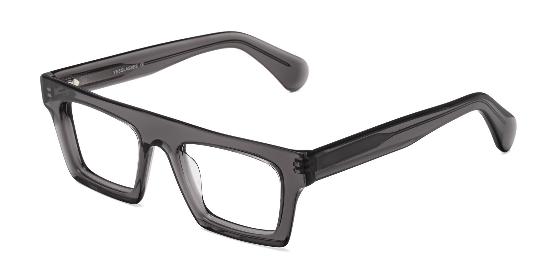 Angle of Senda in Translucent Gray with Clear Blue Light Blocking Lenses