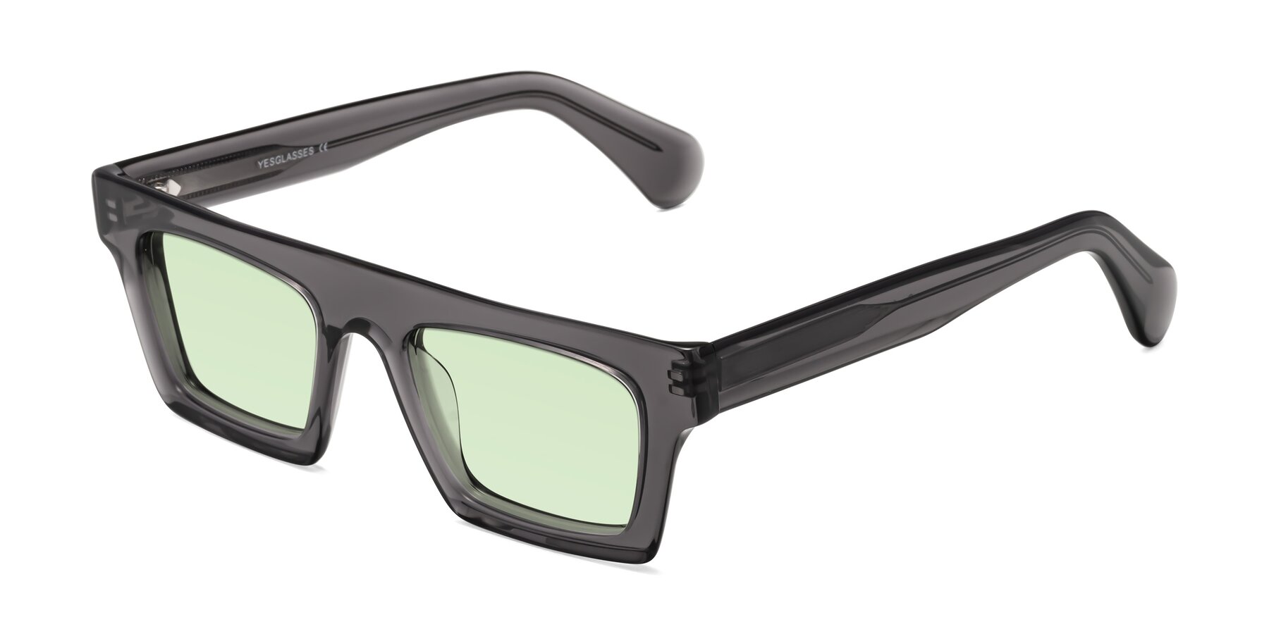 Angle of Senda in Translucent Gray with Light Green Tinted Lenses