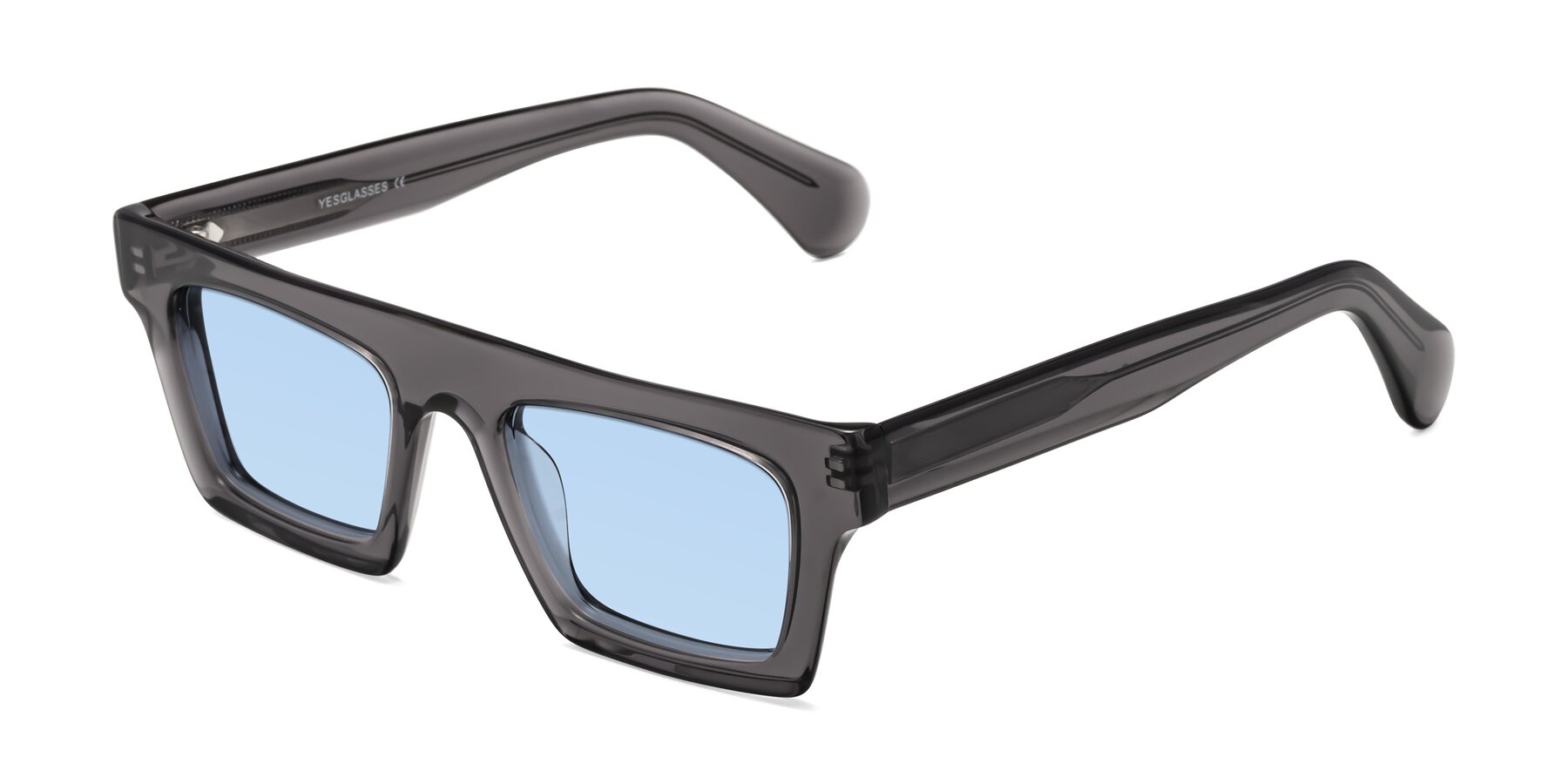 Angle of Senda in Translucent Gray with Light Blue Tinted Lenses