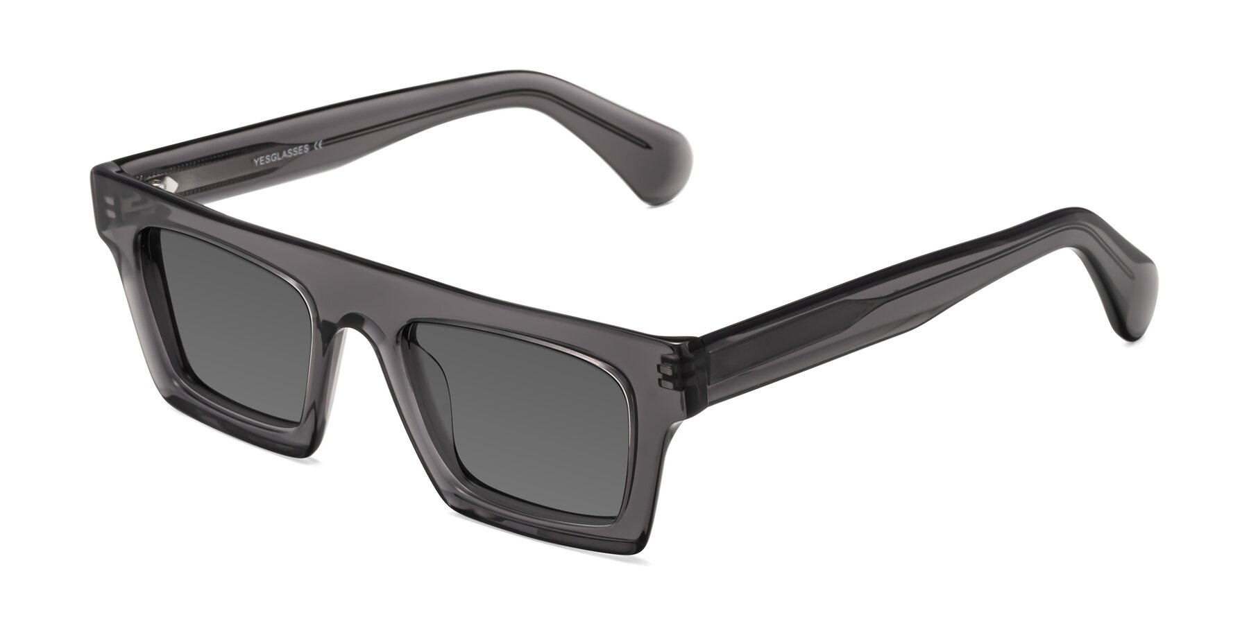 Angle of Senda in Translucent Gray with Medium Gray Tinted Lenses