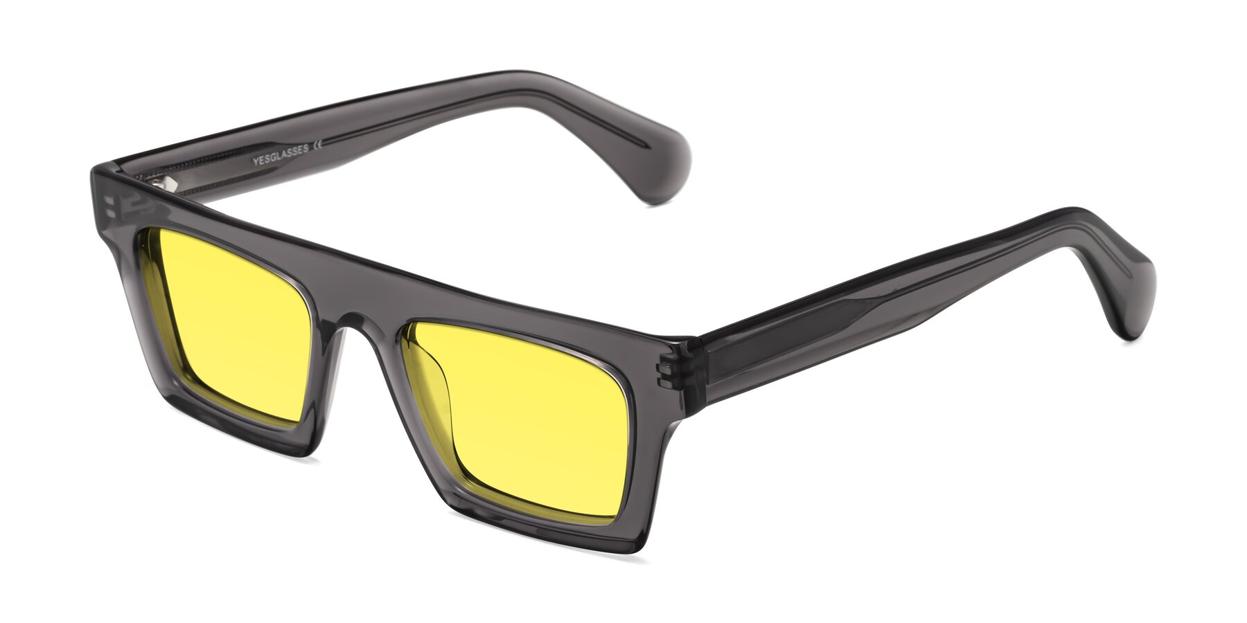 Angle of Senda in Translucent Gray with Medium Yellow Tinted Lenses