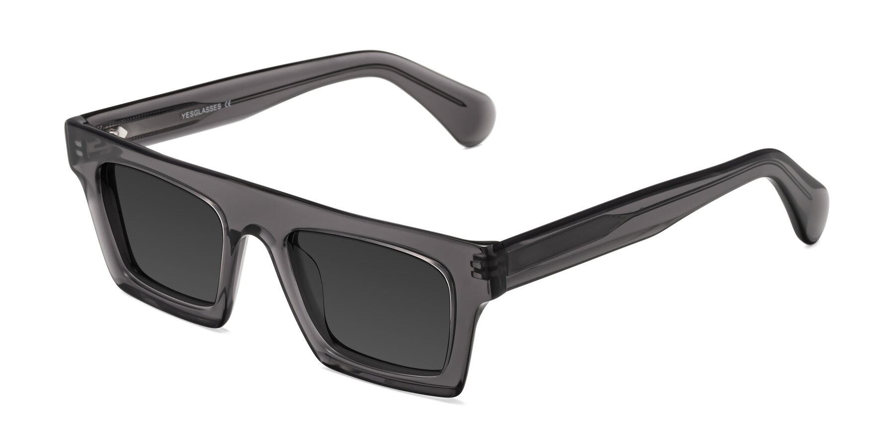 Angle of Senda in Translucent Gray with Gray Tinted Lenses