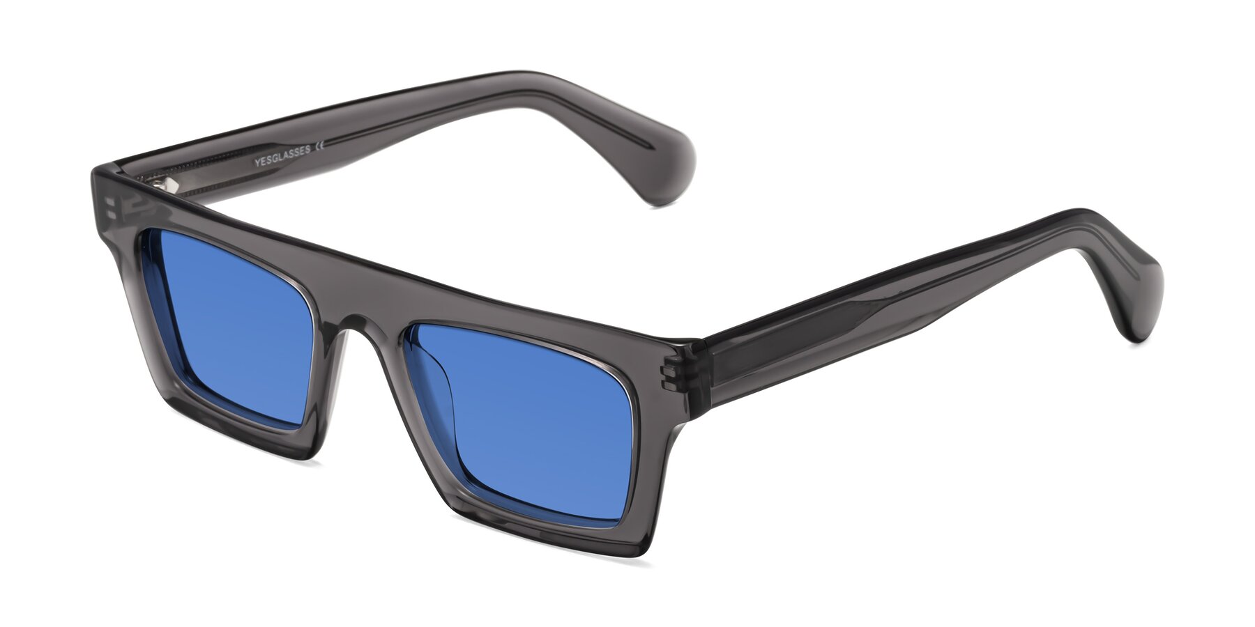 Angle of Senda in Translucent Gray with Blue Tinted Lenses