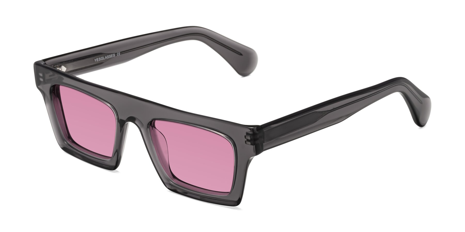 Angle of Senda in Translucent Gray with Medium Wine Tinted Lenses