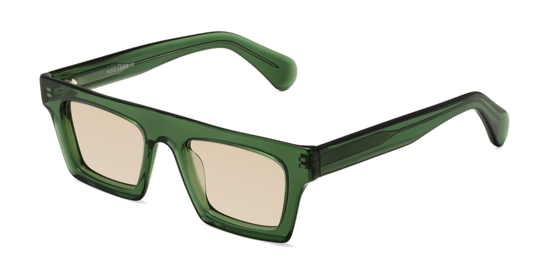 Angle of Senda in Jade Green with Light Brown Tinted Lenses