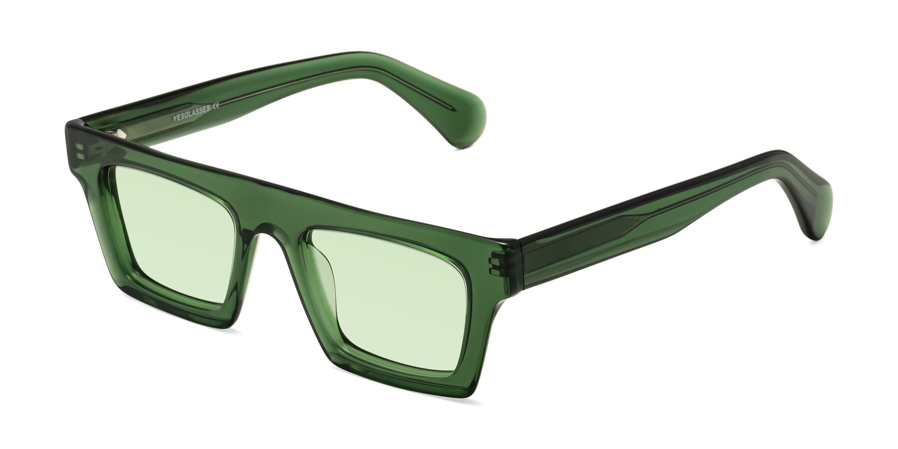 Angle of Senda in Jade Green with Light Green Tinted Lenses
