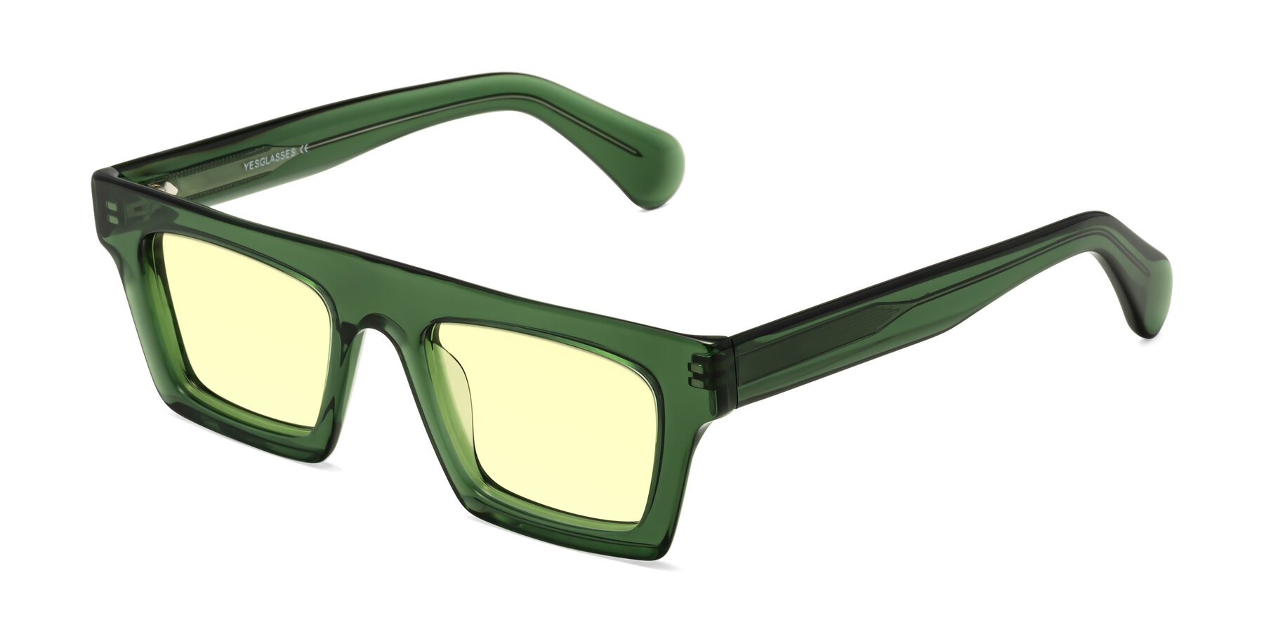 Angle of Senda in Jade Green with Light Yellow Tinted Lenses