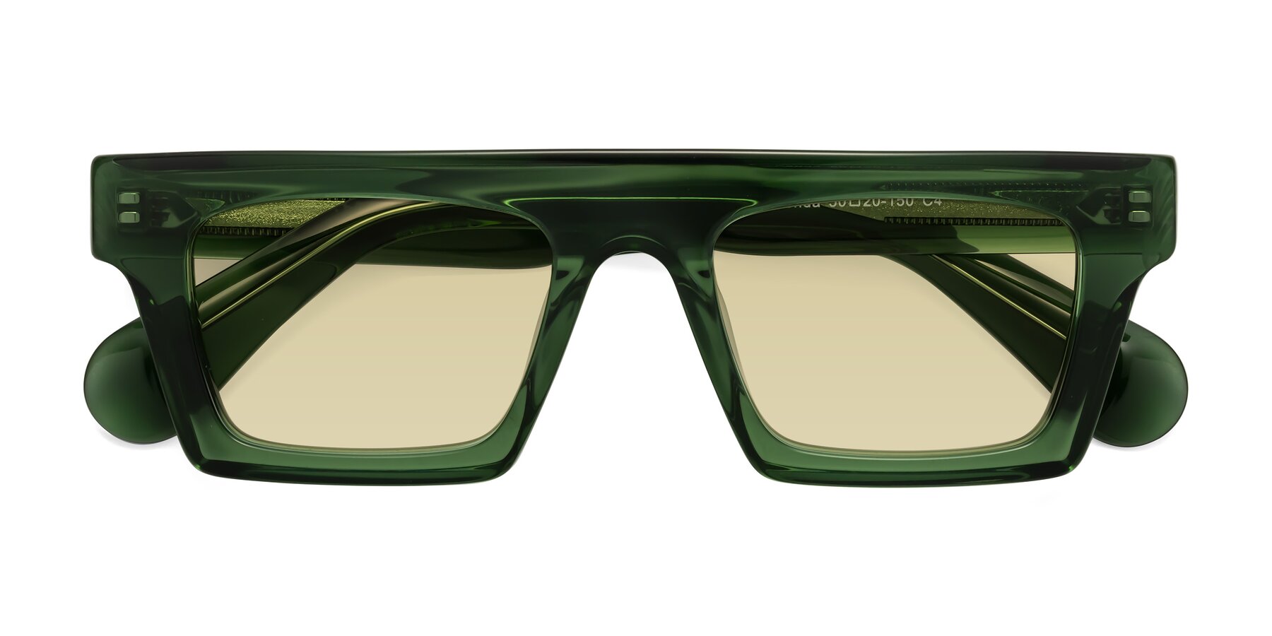 Folded Front of Senda in Jade Green with Light Champagne Tinted Lenses