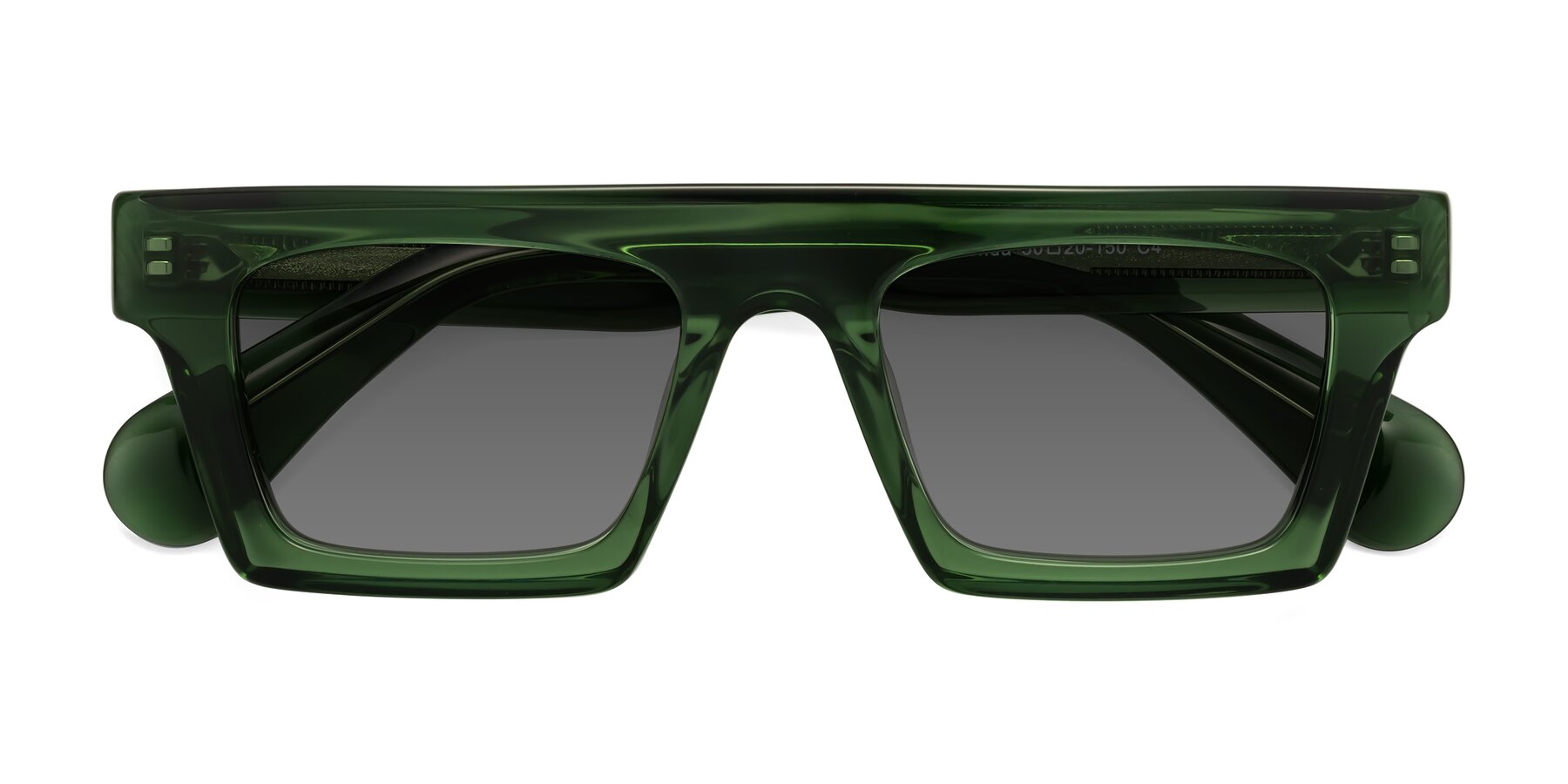 Folded Front of Senda in Jade Green with Medium Gray Tinted Lenses
