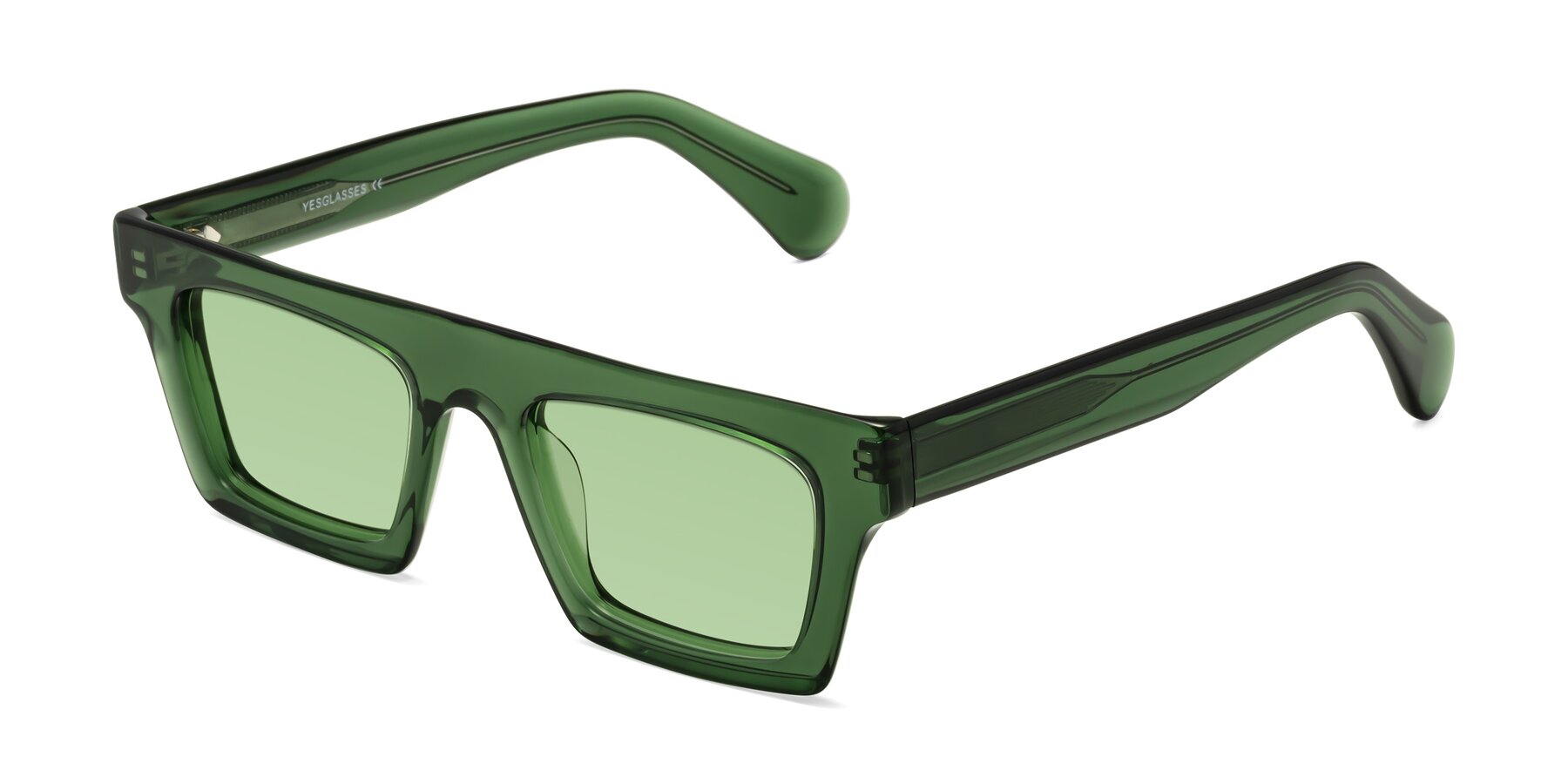 Angle of Senda in Jade Green with Medium Green Tinted Lenses