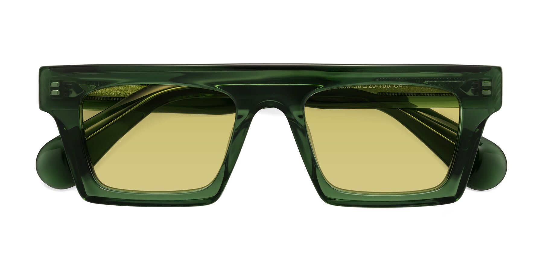 Folded Front of Senda in Jade Green with Medium Champagne Tinted Lenses