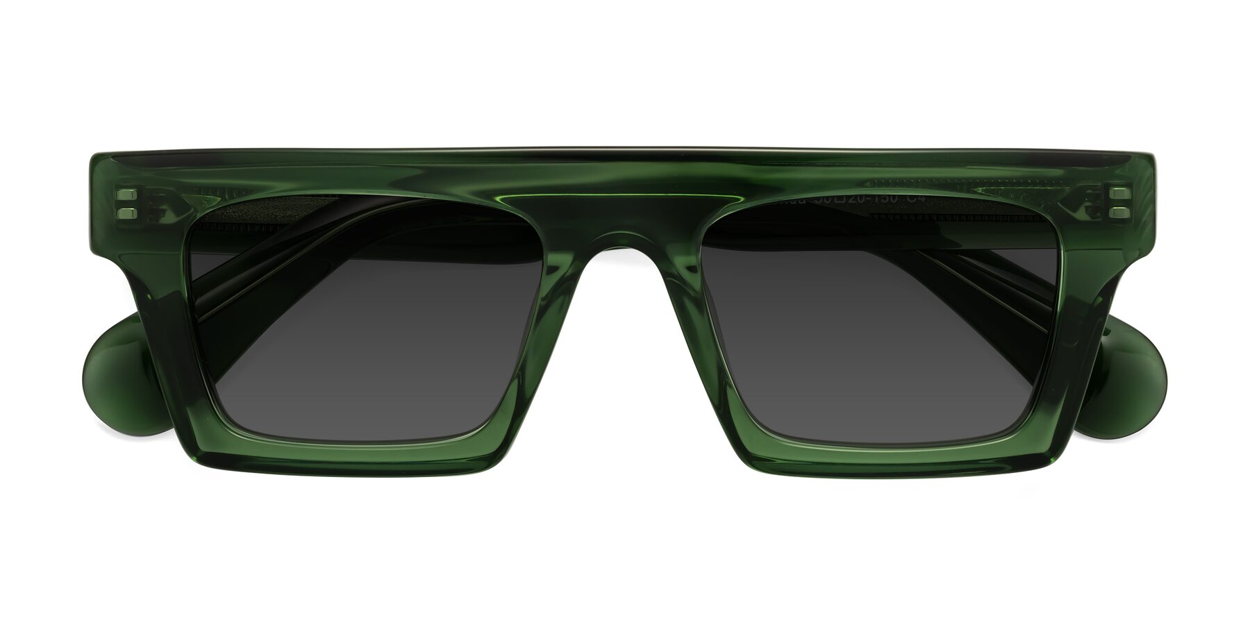 Folded Front of Senda in Jade Green with Gray Tinted Lenses