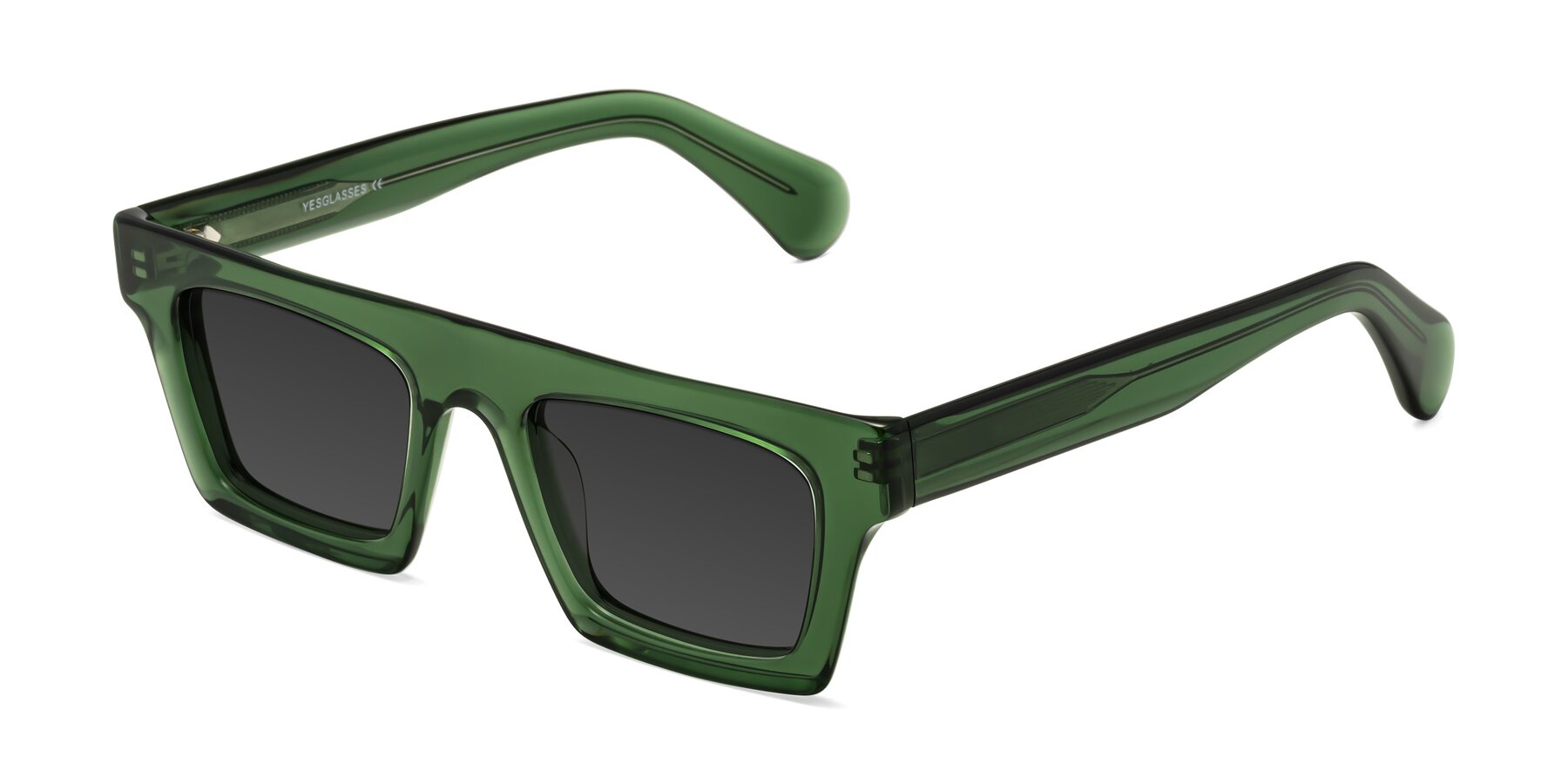 Angle of Senda in Jade Green with Gray Tinted Lenses
