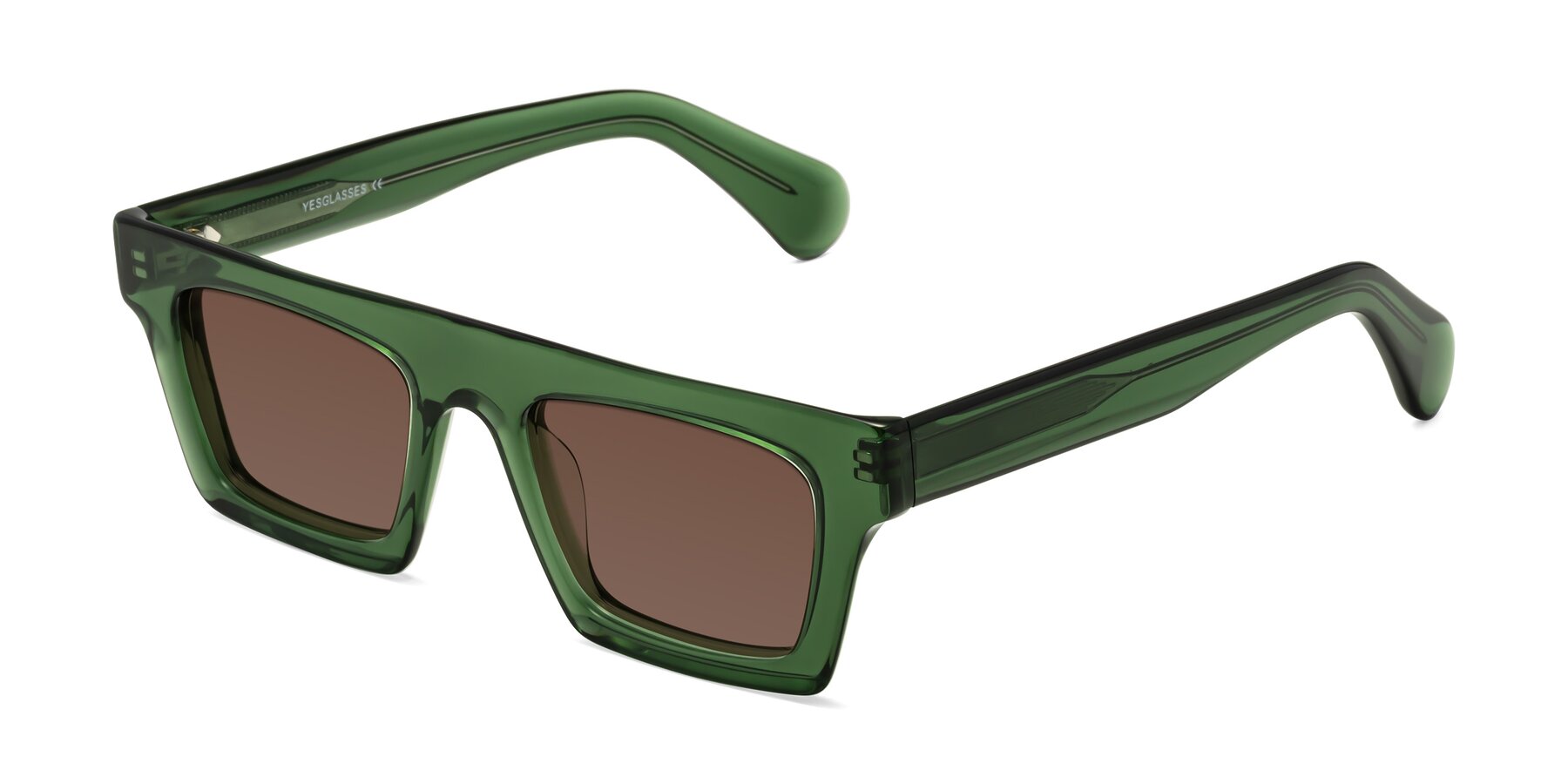 Angle of Senda in Jade Green with Brown Tinted Lenses