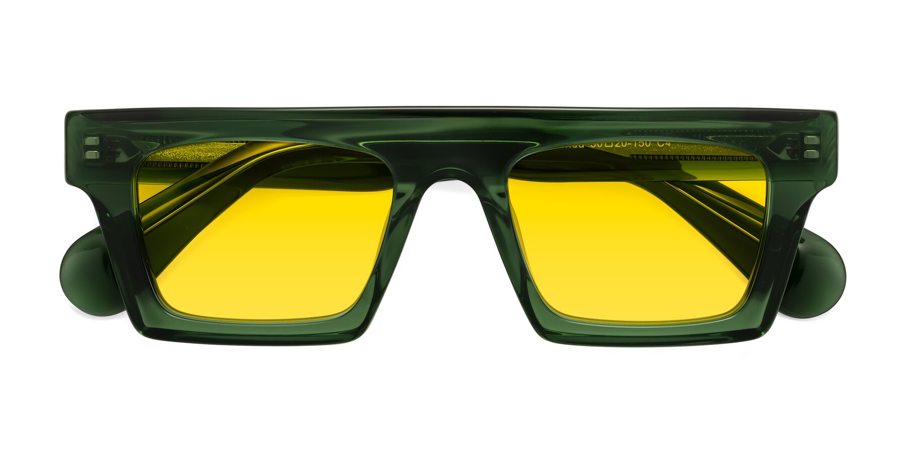 Folded Front of Senda in Jade Green with Yellow Tinted Lenses