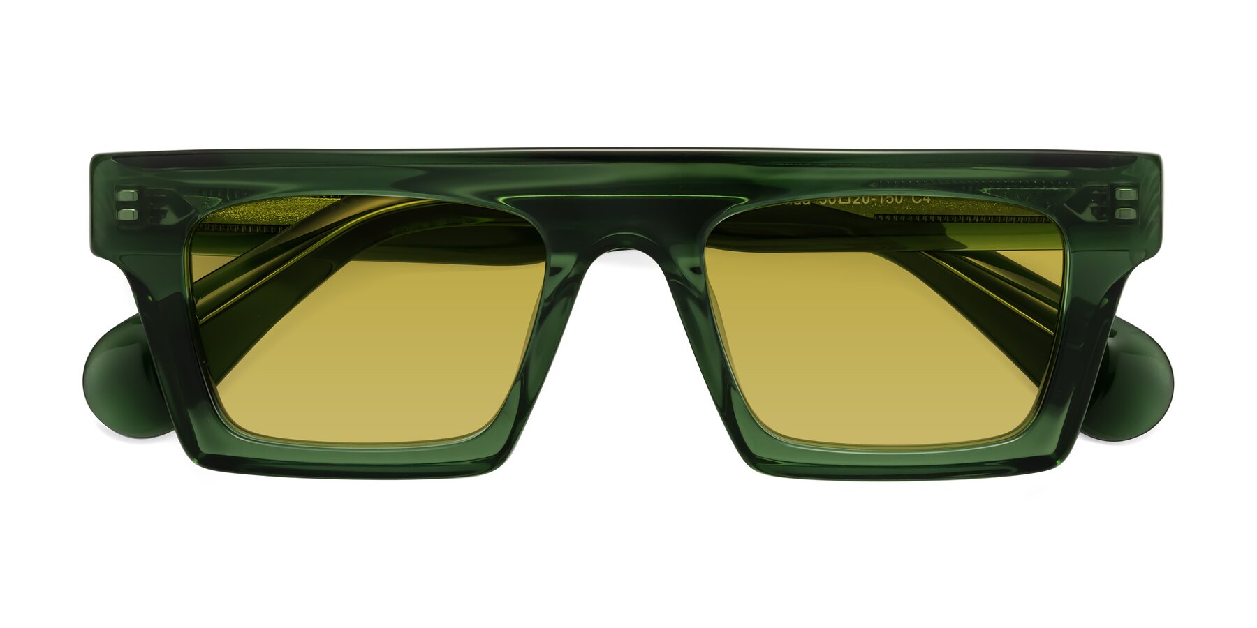 Folded Front of Senda in Jade Green with Champagne Tinted Lenses