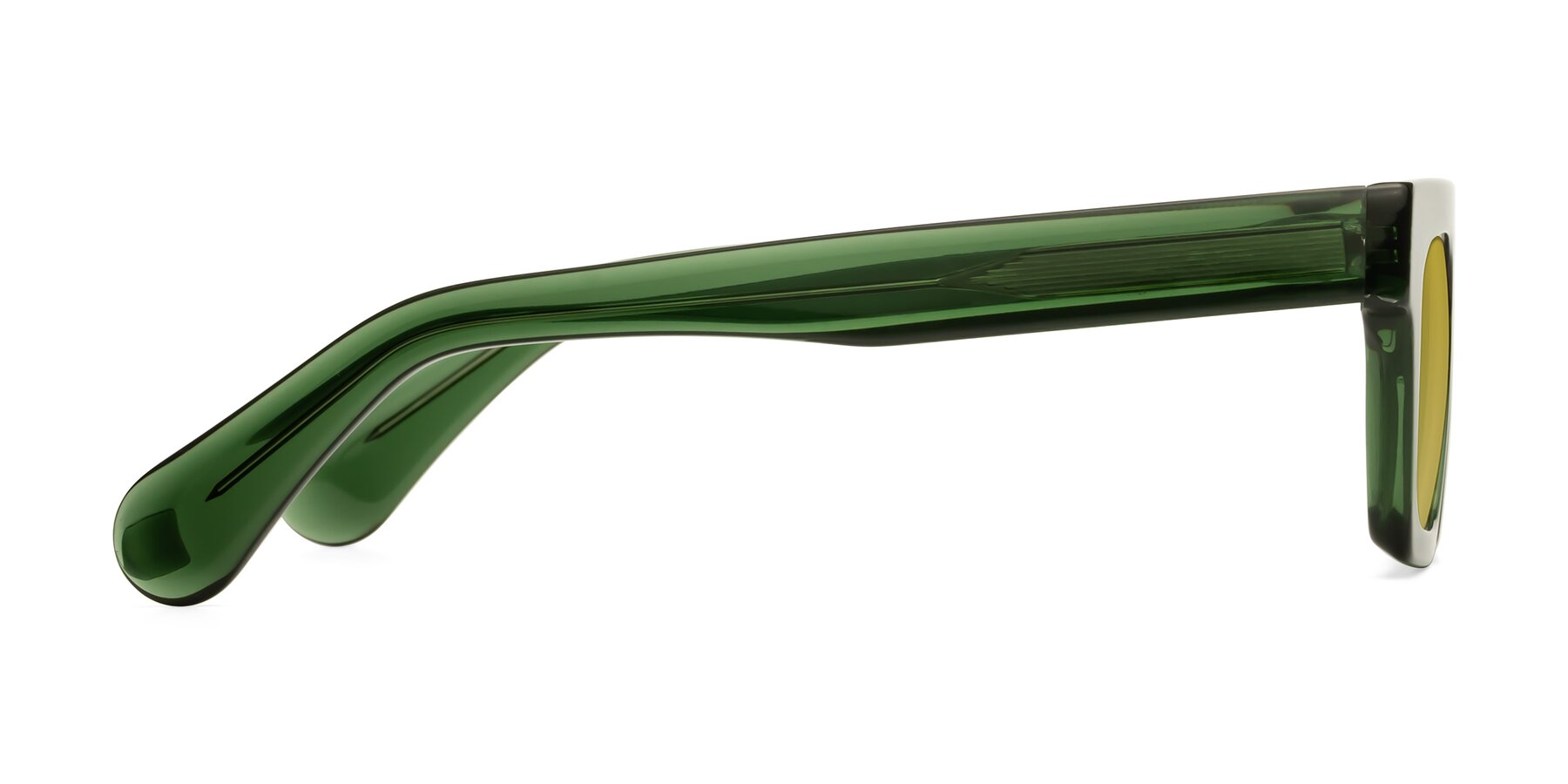 Side of Senda in Jade Green with Champagne Tinted Lenses