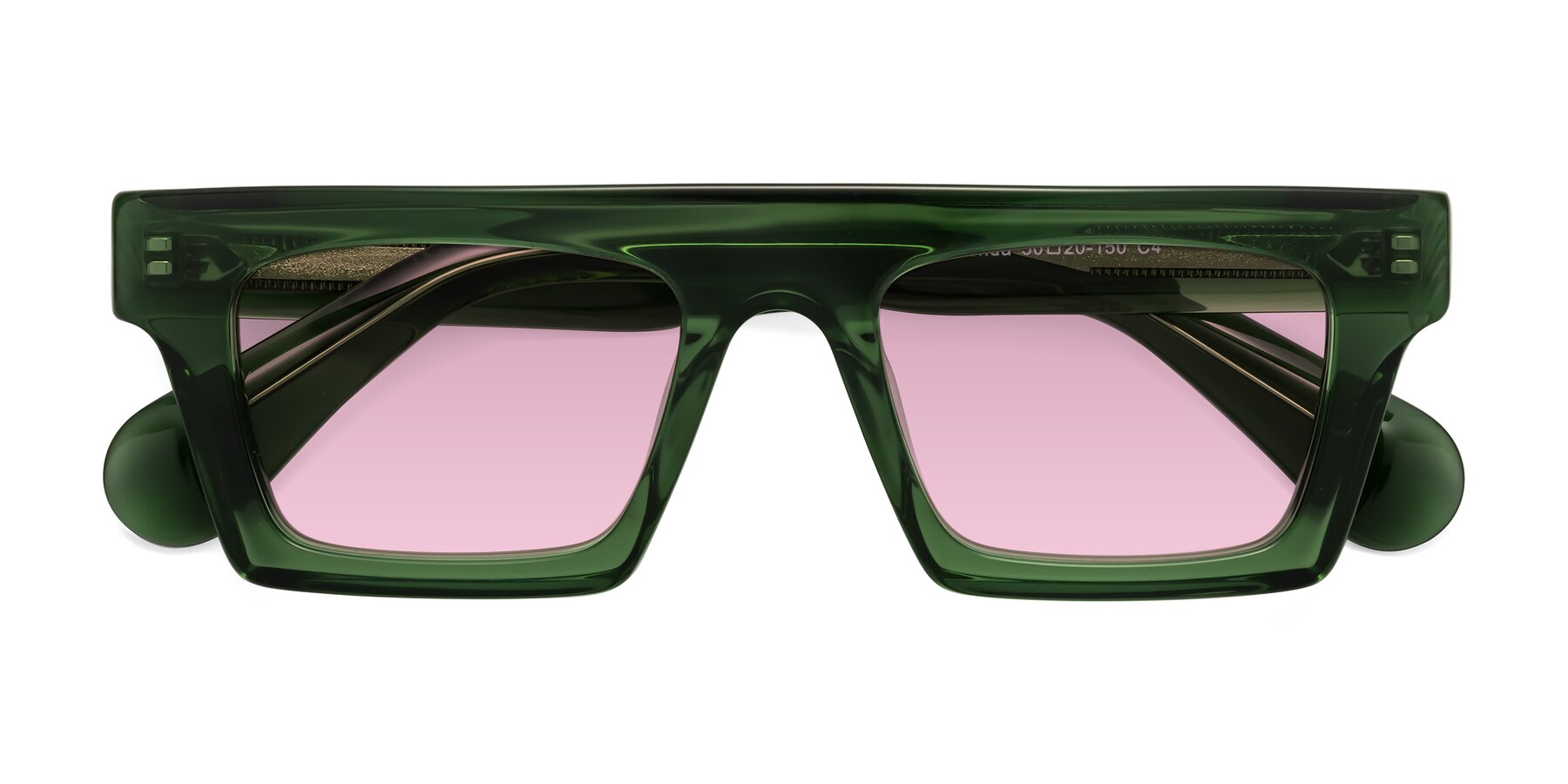 Folded Front of Senda in Jade Green with Light Wine Tinted Lenses