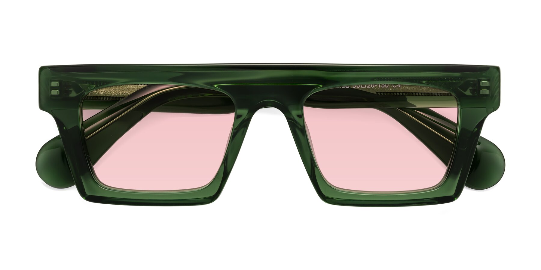 Folded Front of Senda in Jade Green with Light Garnet Tinted Lenses