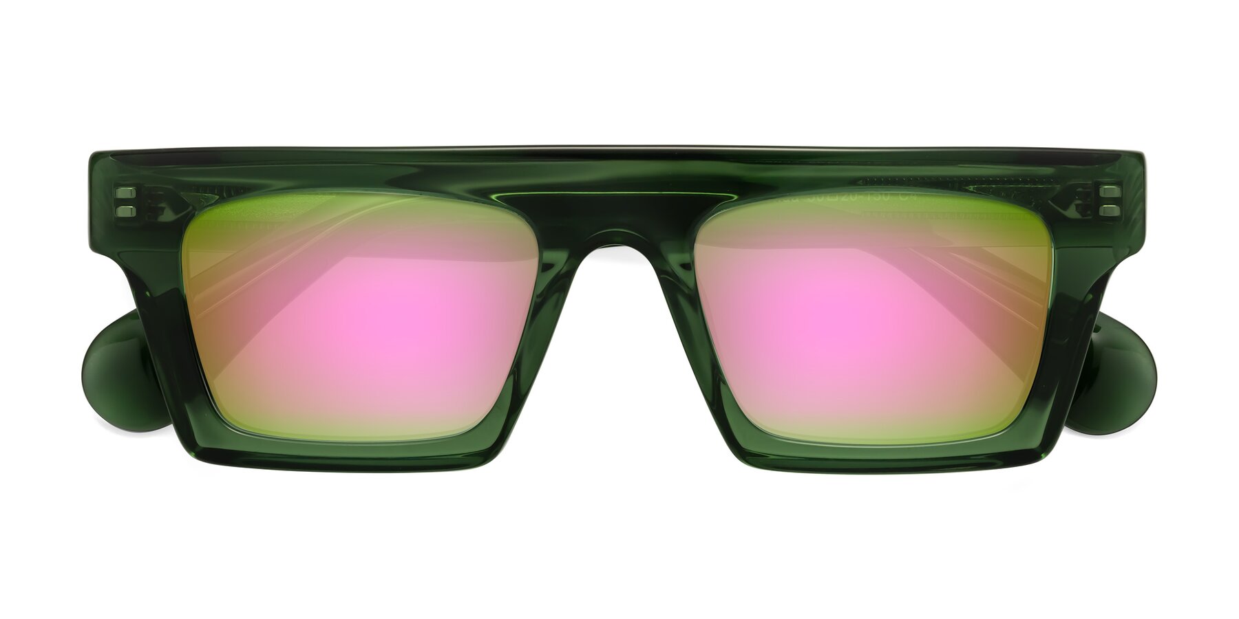 Folded Front of Senda in Jade Green with Pink Mirrored Lenses