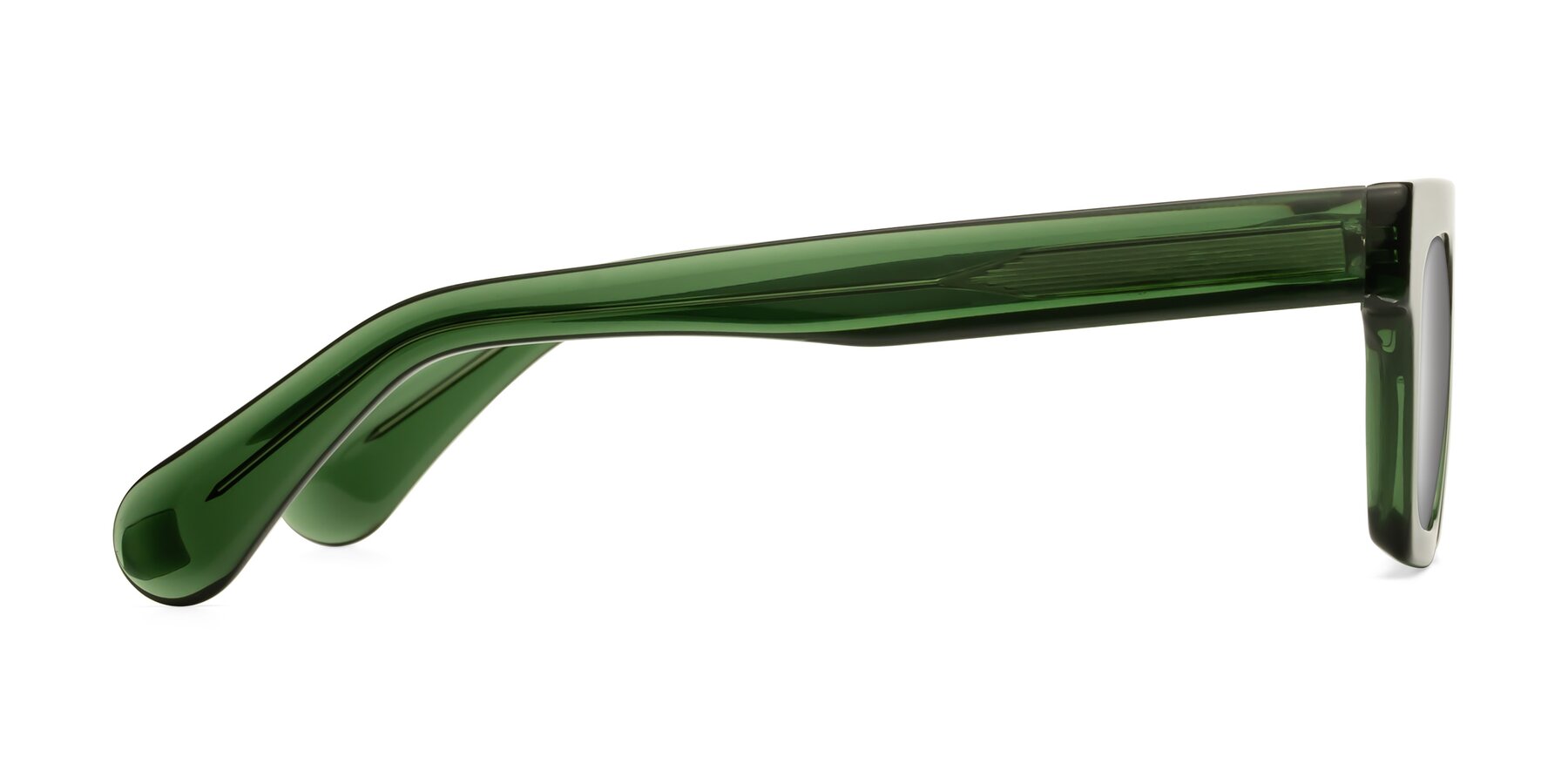 Side of Senda in Jade Green with Silver Mirrored Lenses