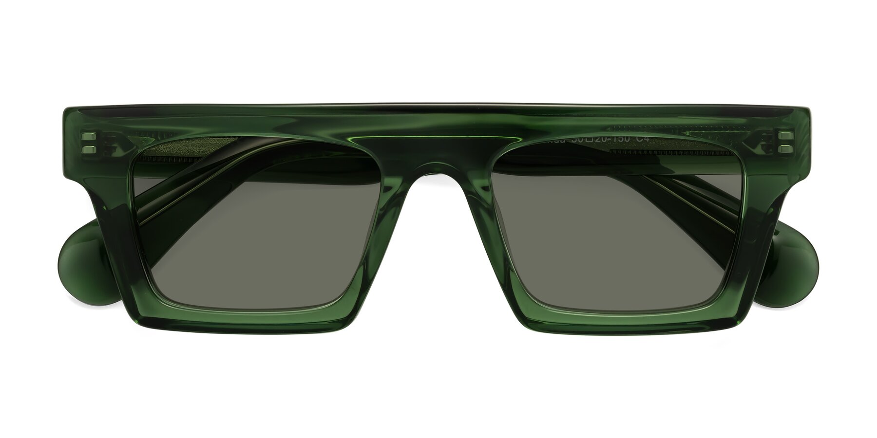 Folded Front of Senda in Jade Green with Gray Polarized Lenses