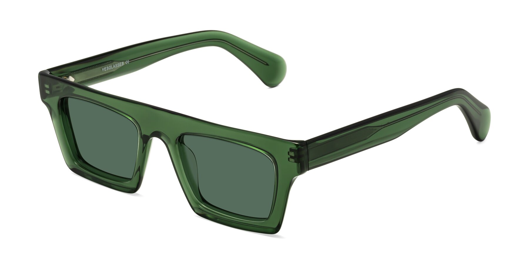 Angle of Senda in Jade Green with Green Polarized Lenses