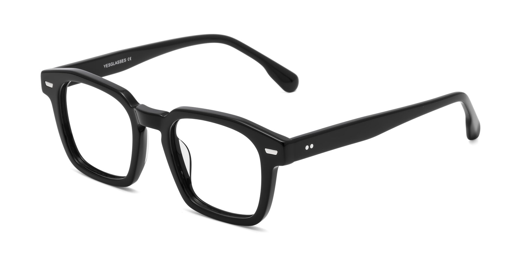 Angle of Finesse in Black with Clear Reading Eyeglass Lenses