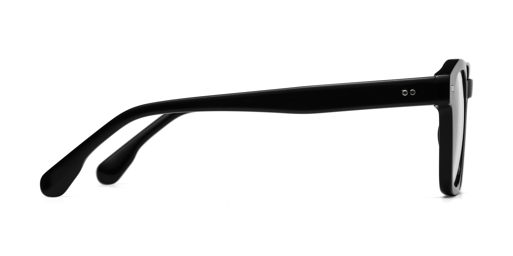 Side of Finesse in Black with Clear Reading Eyeglass Lenses