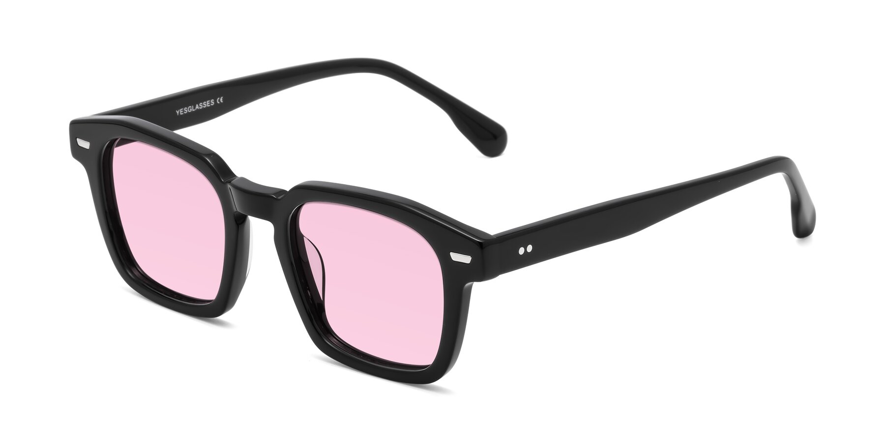 Angle of Finesse in Black with Light Pink Tinted Lenses