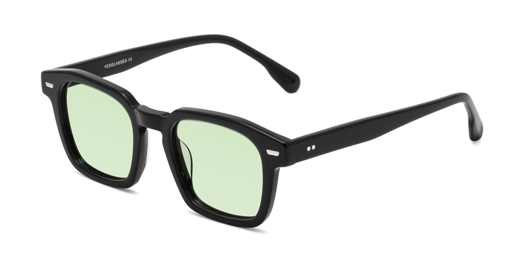 Angle of Finesse in Black with Light Green Tinted Lenses