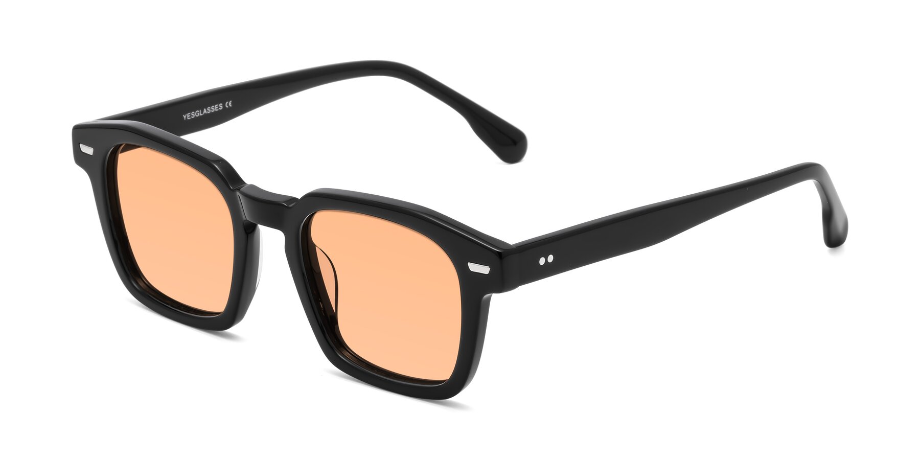 Angle of Finesse in Black with Light Orange Tinted Lenses