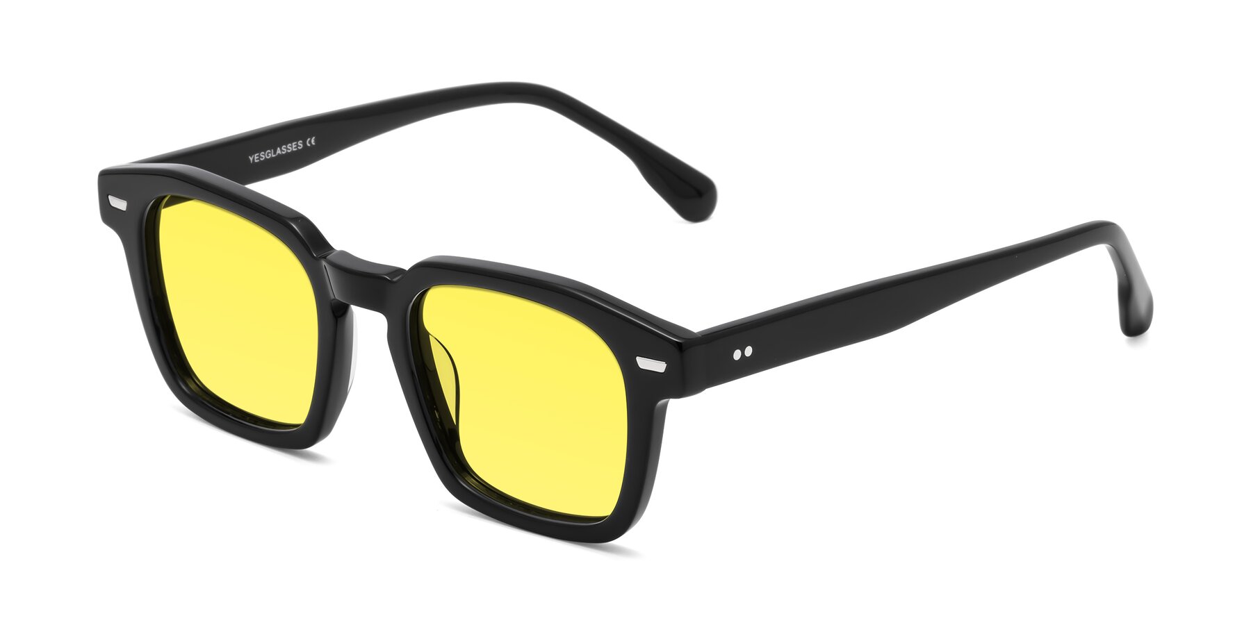 Angle of Finesse in Black with Medium Yellow Tinted Lenses