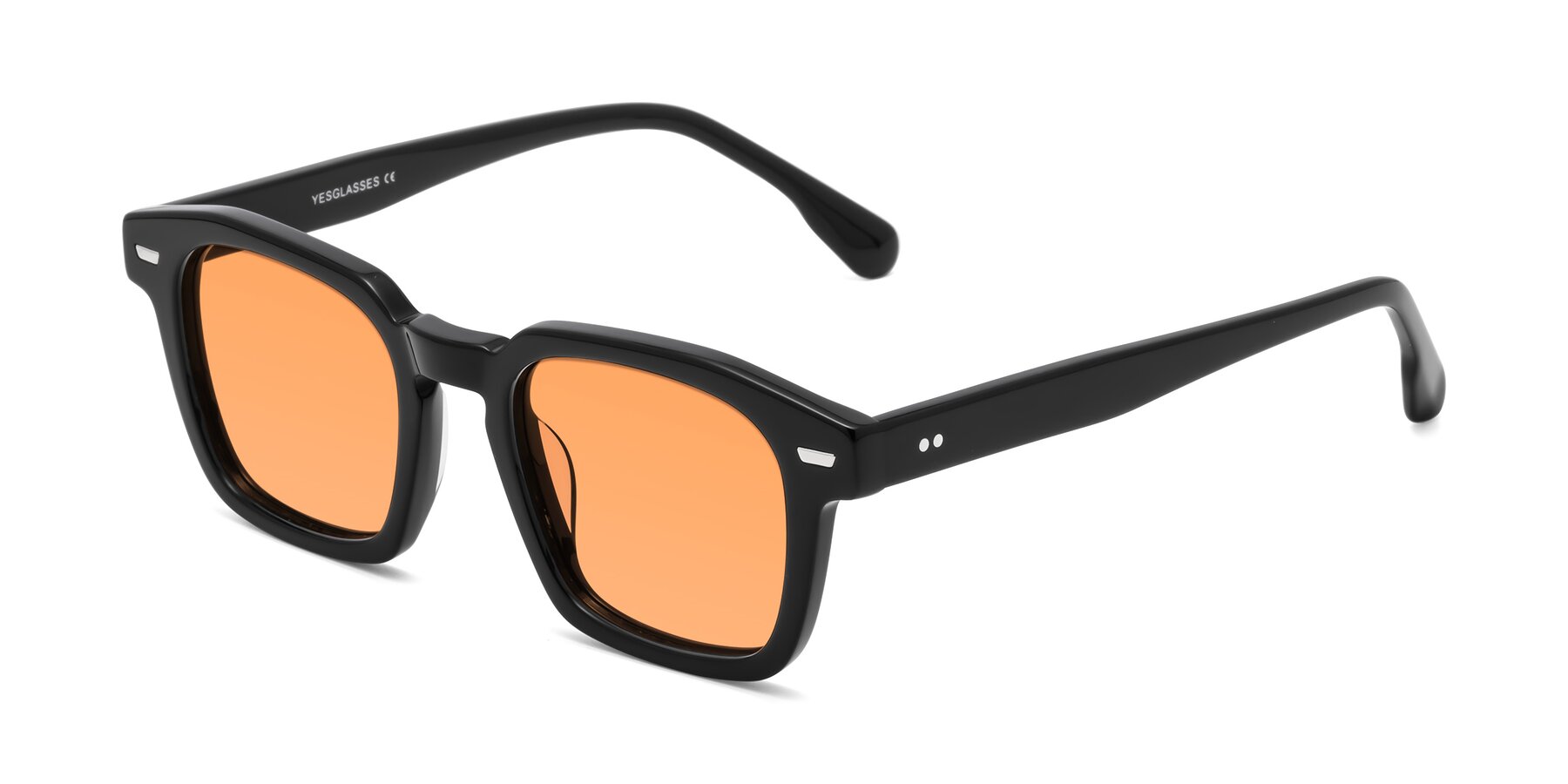 Angle of Finesse in Black with Medium Orange Tinted Lenses