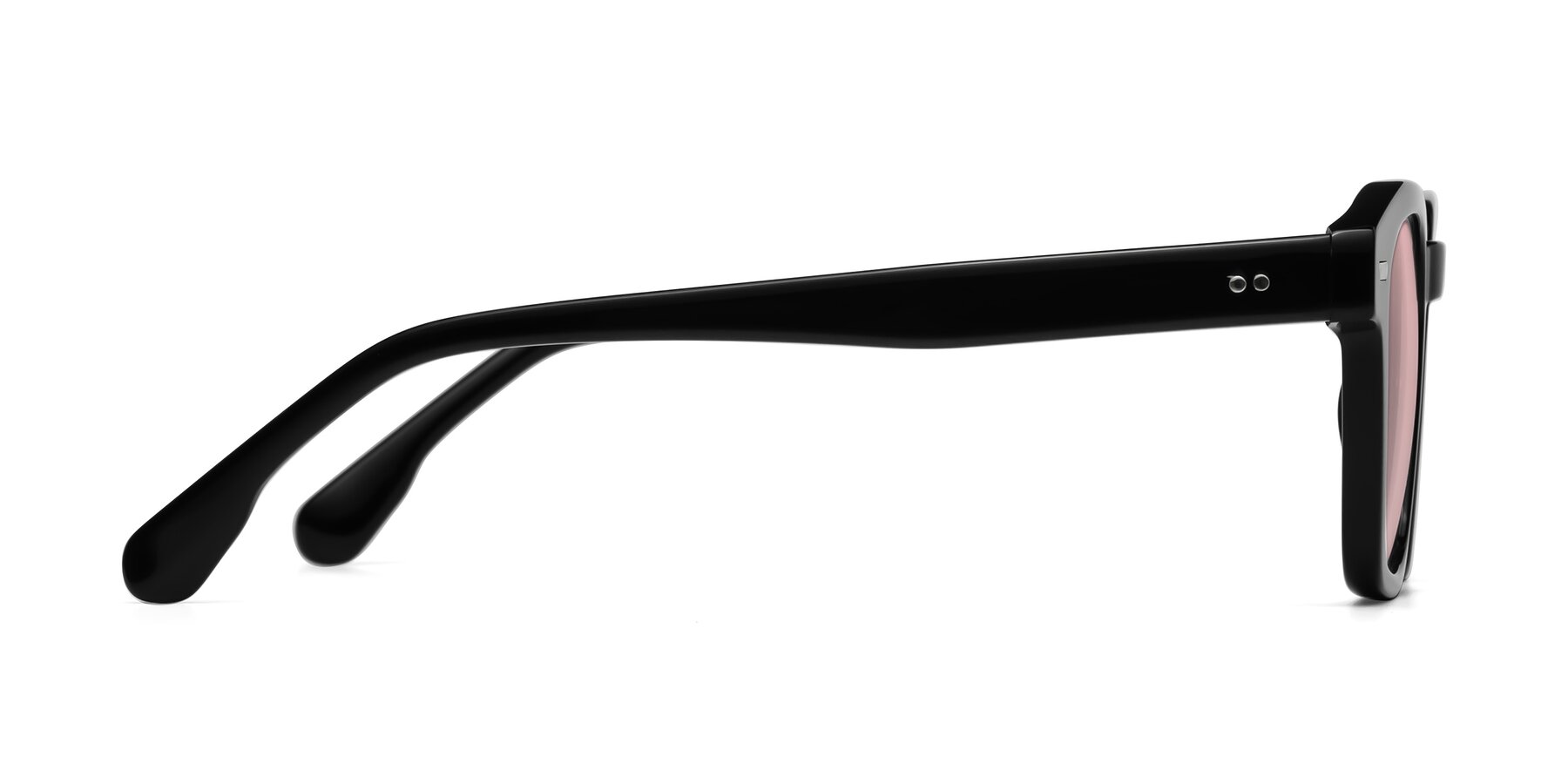 Side of Finesse in Black with Light Garnet Tinted Lenses