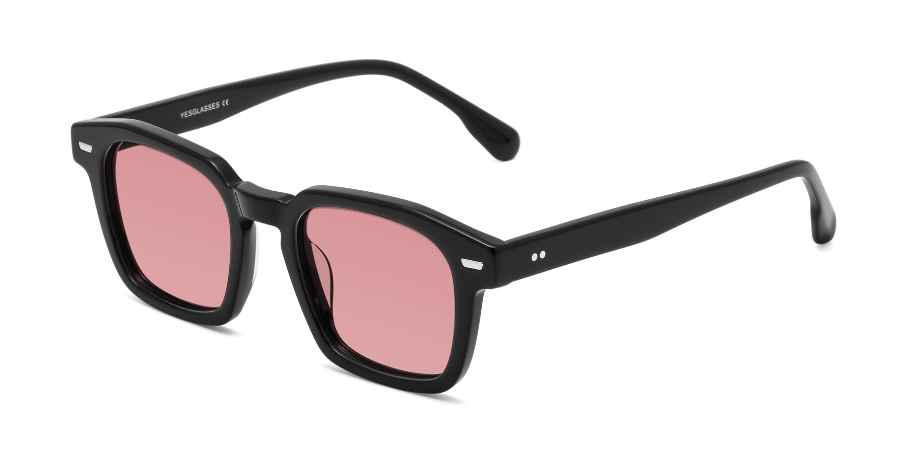 Angle of Finesse in Black with Medium Garnet Tinted Lenses