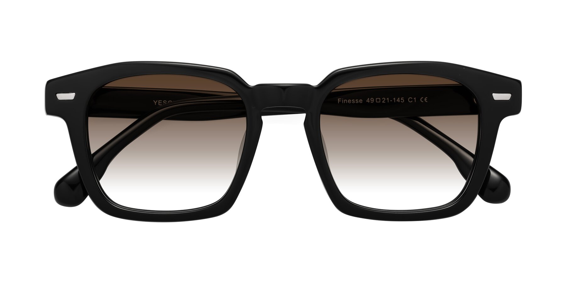 Folded Front of Finesse in Black with Brown Gradient Lenses