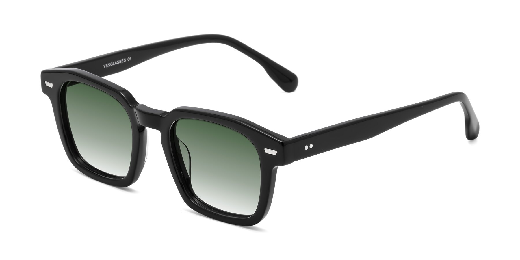 Angle of Finesse in Black with Green Gradient Lenses