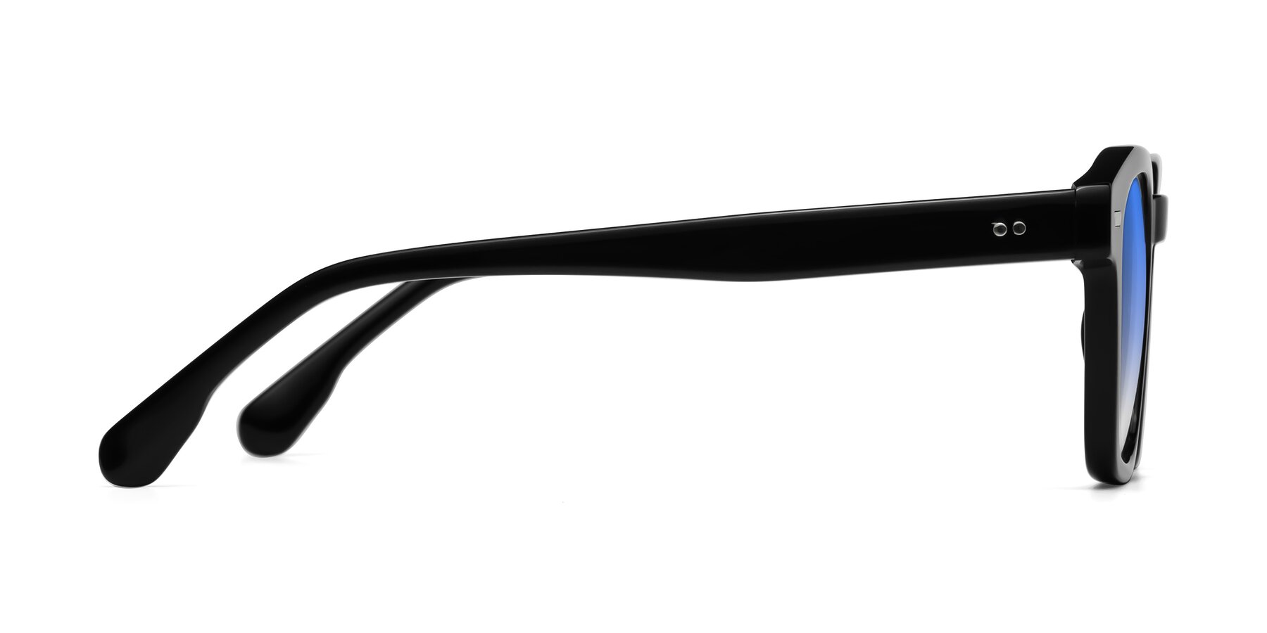 Side of Finesse in Black with Blue Gradient Lenses