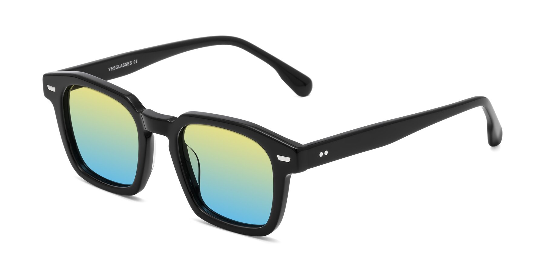 Angle of Finesse in Black with Yellow / Blue Gradient Lenses