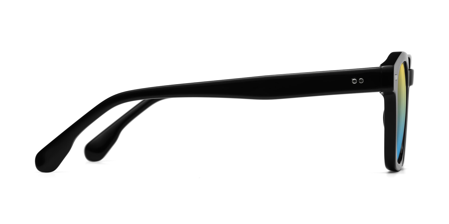 Side of Finesse in Black with Yellow / Blue Gradient Lenses