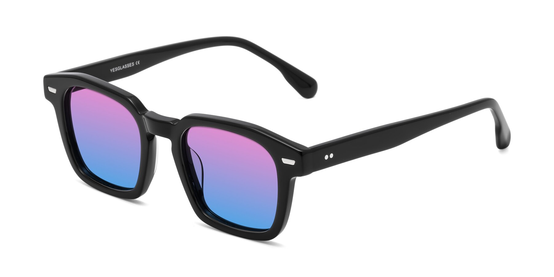Angle of Finesse in Black with Pink / Blue Gradient Lenses