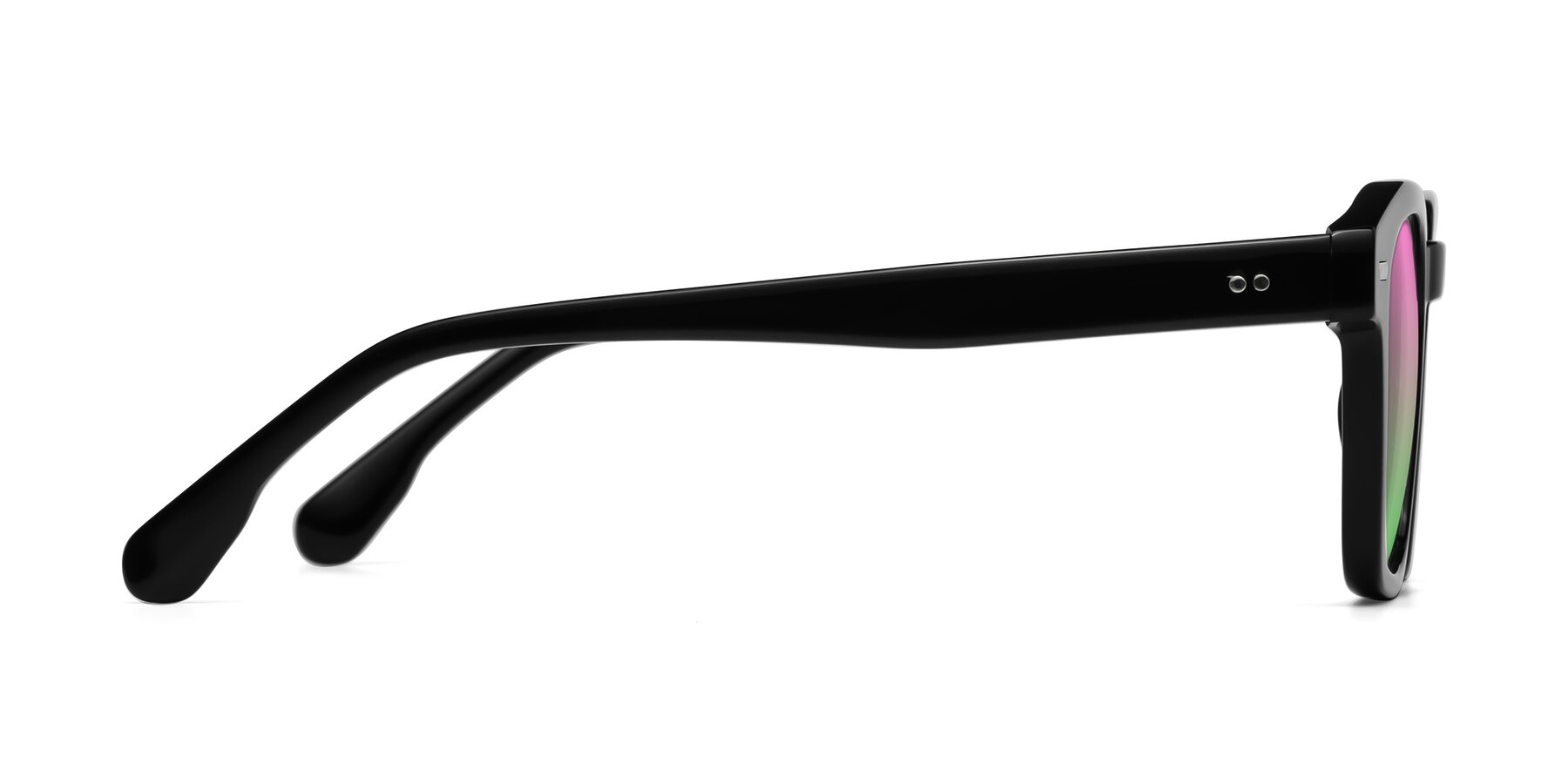 Side of Finesse in Black with Pink / Green Gradient Lenses